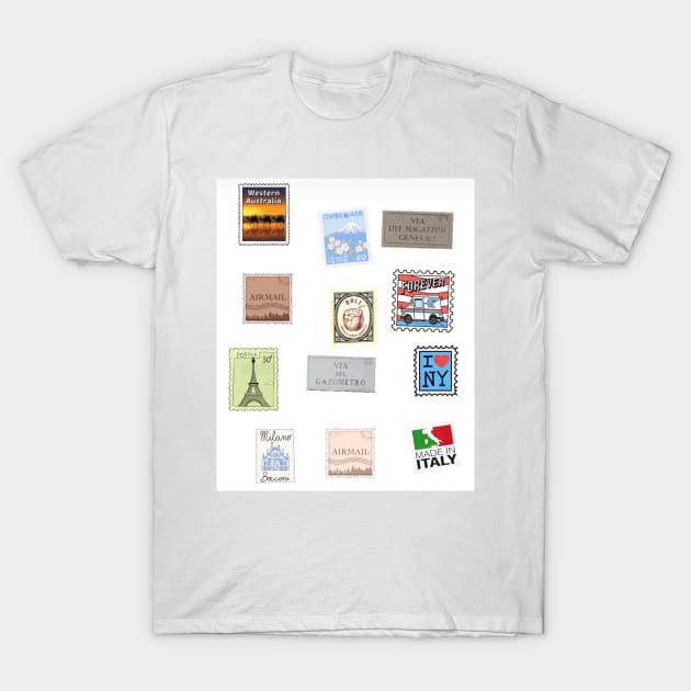 Retro Stamp Design T-Shirt by BlossomShop